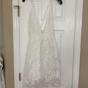 Elegant White Lace Dress